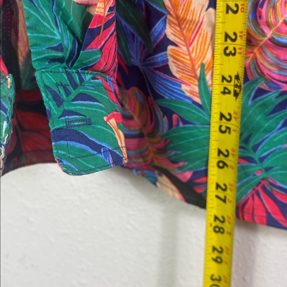 J.McLaughlin Tropical Toucan Palm Leaves Lois Button Down Cotton Shirt Large - Picture 3 of 8